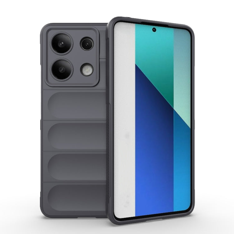 For Xiaomi Redmi Note 13 4G Global Magic Shield TPU + Flannel Phone Case(Dark Grey) - Note 13 Cases by PMC TechLife | Online Shopping South Africa | PMC TechLife | Buy Now Pay Later Mobicred