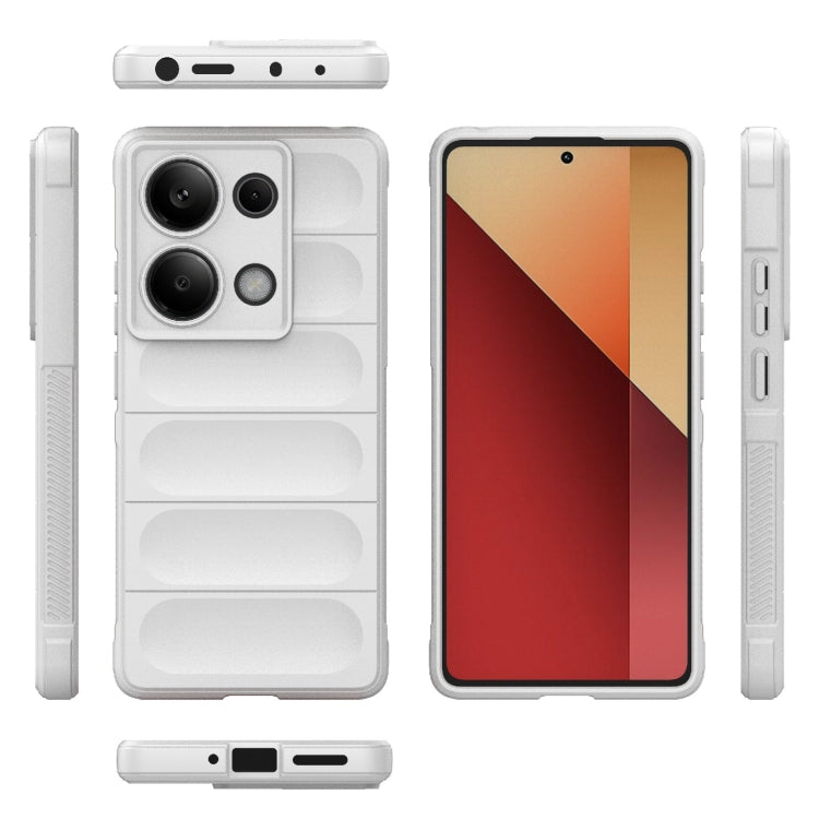 For Xiaomi Redmi Note 13 Pro 4G Global Magic Shield TPU + Flannel Phone Case(White) - Note 13 Pro Cases by PMC Jewellery | Online Shopping South Africa | PMC Jewellery | Buy Now Pay Later Mobicred