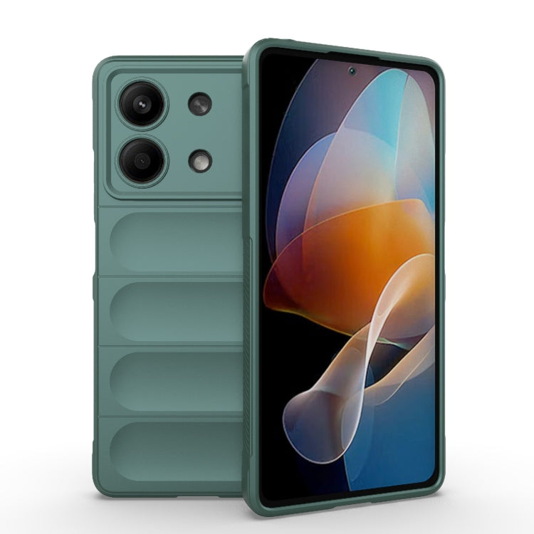 For Xiaomi Redmi Note 13R Pro 5G Magic Shield TPU + Flannel Phone Case(Dark Green) - Xiaomi Cases by PMC Jewellery | Online Shopping South Africa | PMC Jewellery | Buy Now Pay Later Mobicred