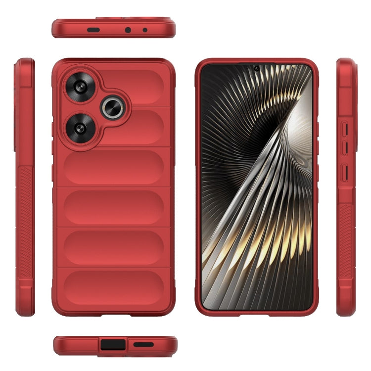 For Xiaomi Redmi Turbo 3 5G Magic Shield TPU + Flannel Phone Case(Red) - Xiaomi Cases by PMC TechLife | Online Shopping South Africa | PMC TechLife | Buy Now Pay Later Mobicred