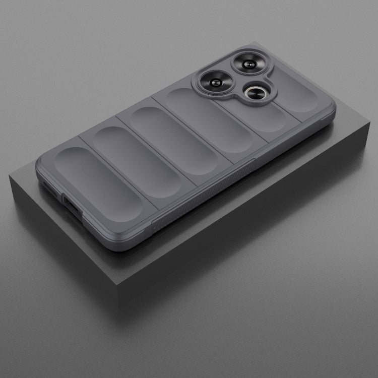 For Xiaomi Redmi Turbo 3 5G Magic Shield TPU + Flannel Phone Case(Dark Grey) - Xiaomi Cases by PMC TechLife | Online Shopping South Africa | PMC TechLife | Buy Now Pay Later Mobicred