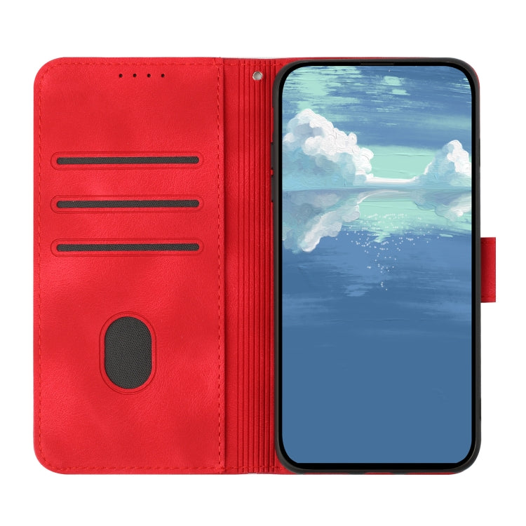 For Realme 7 / Narzo 20 Pro Line Pattern Skin Feel Leather Phone Case(Red) - Realme Cases by PMC Jewellery | Online Shopping South Africa | PMC Jewellery | Buy Now Pay Later Mobicred