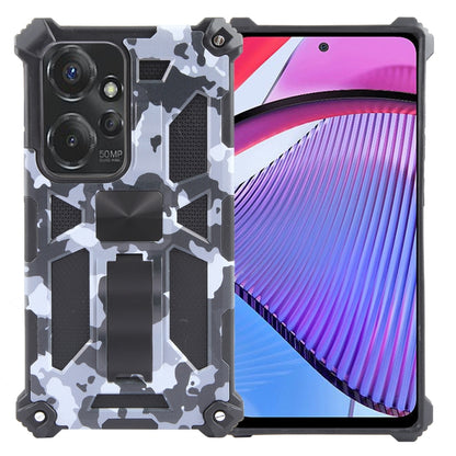 For Motorola Moto G Power 5G 2024 Camouflage Armor Kickstand TPU + PC Magnetic Phone Case(Grey) - Motorola Cases by PMC Jewellery | Online Shopping South Africa | PMC Jewellery | Buy Now Pay Later Mobicred