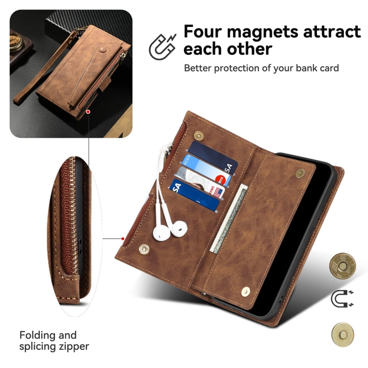 For Google Pixel 8A ESEBLE Retro Frosted RFID Flip Leather Phone Case(Brown) - Google Cases by ESEBLE | Online Shopping South Africa | PMC TechLife | Buy Now Pay Later Mobicred