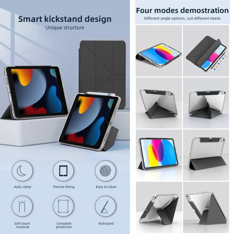 For iPad  Air 2022 / 2020 10.9 Mutural Deformation Stand Smart Leather Tablet Case(Grey) - free shipping - PMc TechLife - Order now!
