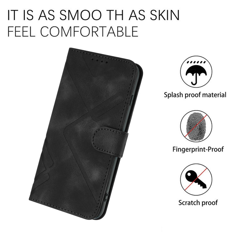 For Xiaomi Redmi Note 12 Pro 4G/5G Global Line Pattern Skin Feel Leather Phone Case(Black) - Xiaomi Cases by PMC TechLife | Online Shopping South Africa | PMC TechLife | Buy Now Pay Later Mobicred