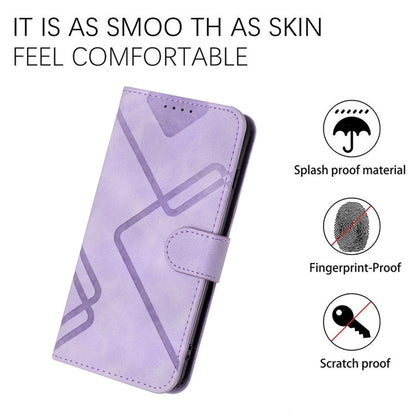 For Xiaomi Redmi K70 Line Pattern Skin Feel Leather Phone Case(Light Purple) - K70 Cases by PMC Jewellery | Online Shopping South Africa | PMC Jewellery | Buy Now Pay Later Mobicred