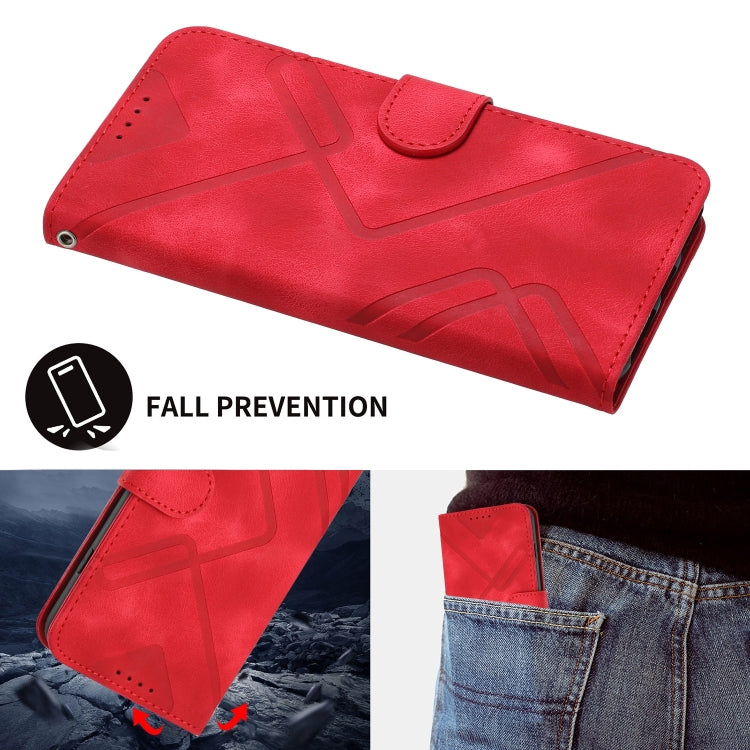 For Xiaomi Redmi Note 13 Pro 4G Line Pattern Skin Feel Leather Phone Case(Red) - Note 13 Pro Cases by PMC TechLife | Online Shopping South Africa | PMC TechLife | Buy Now Pay Later Mobicred