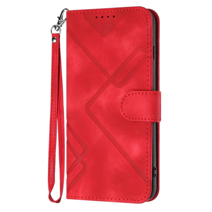 For Xiaomi Redmi Note 13 4G Line Pattern Skin Feel Leather Phone Case(Red) - Note 13 Cases by PMC Jewellery | Online Shopping South Africa | PMC Jewellery | Buy Now Pay Later Mobicred