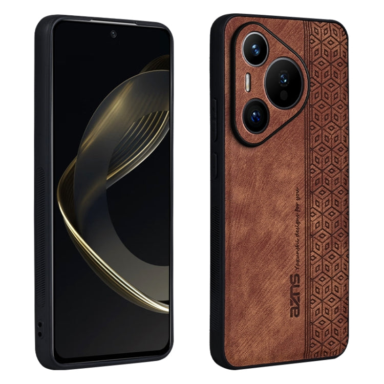 For Huawei Pura 70 Pro AZNS 3D Embossed Skin Feel Phone Case(Brown) - Huawei Cases by AZNS | Online Shopping South Africa | PMC Jewellery | Buy Now Pay Later Mobicred