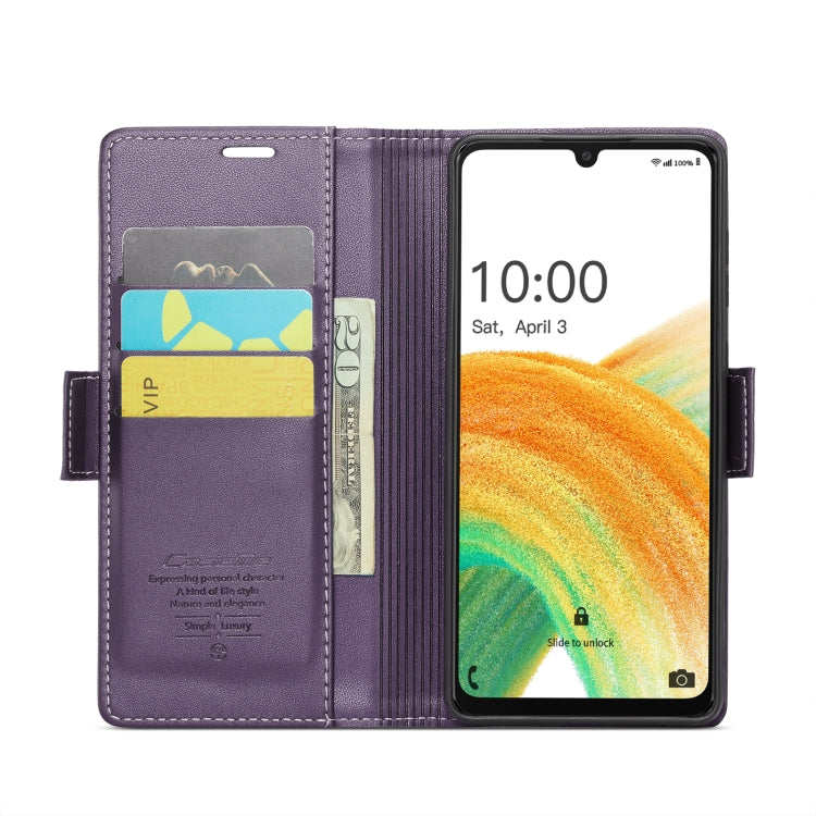 For Samsung Galaxy A33 5G CaseMe 023 Butterfly Buckle Litchi Texture RFID Anti-theft Leather Phone Case(Pearly Purple) - Galaxy Phone Cases by CaseMe | Online Shopping South Africa | PMC Jewellery | Buy Now Pay Later Mobicred