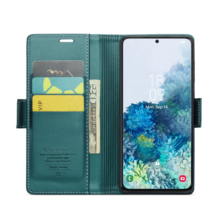 For Samsung Galaxy S20+ CaseMe 023 Butterfly Buckle Litchi Texture RFID Anti-theft Leather Phone Case(Pearly Blue) - Galaxy Phone Cases by CaseMe | Online Shopping South Africa | PMC Jewellery | Buy Now Pay Later Mobicred