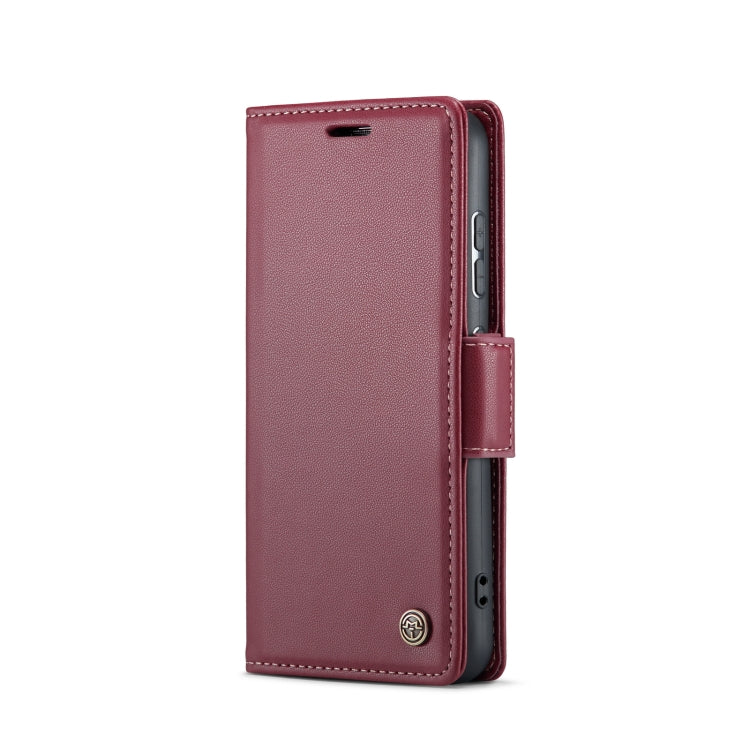 For Samsung Galaxy S23 5G CaseMe 023 Butterfly Buckle Litchi Texture RFID Anti-theft Leather Phone Case(Wine Red) - Galaxy S23 5G Cases by CaseMe | Online Shopping South Africa | PMC Jewellery | Buy Now Pay Later Mobicred