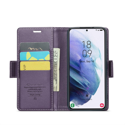 For Samsung Galaxy S21+ 5G CaseMe 023 Butterfly Buckle Litchi Texture RFID Anti-theft Leather Phone Case(Pearly Purple) - Galaxy S21+ 5G Cases by CaseMe | Online Shopping South Africa | PMC Jewellery | Buy Now Pay Later Mobicred