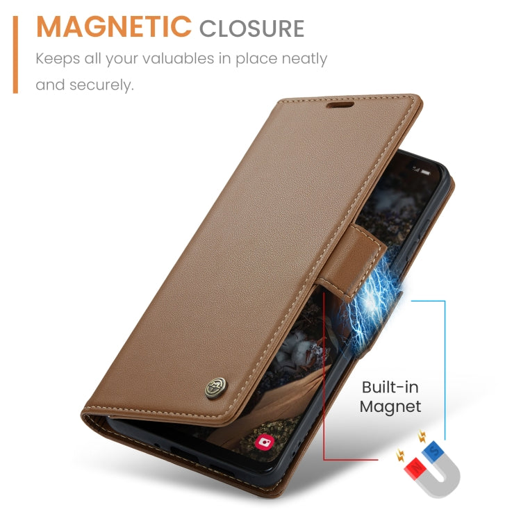 For Samsung Galaxy A30s / A50s / A50 CaseMe 023 Butterfly Buckle Litchi Texture RFID Anti-theft Leather Phone Case(Brown) - Galaxy Phone Cases by CaseMe | Online Shopping South Africa | PMC Jewellery