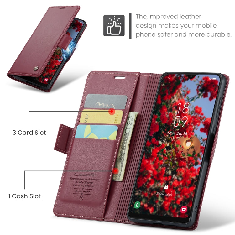 For Samsung Galaxy A30s / A50s / A50 CaseMe 023 Butterfly Buckle Litchi Texture RFID Anti-theft Leather Phone Case(Wine Red) - Galaxy Phone Cases by CaseMe | Online Shopping South Africa | PMC Jewellery | Buy Now Pay Later Mobicred