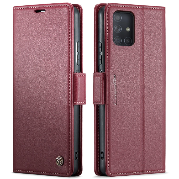 For Samsung Galaxy A71 4G CaseMe 023 Butterfly Buckle Litchi Texture RFID Anti-theft Leather Phone Case(Wine Red) - Galaxy Phone Cases by CaseMe | Online Shopping South Africa | PMC Jewellery | Buy Now Pay Later Mobicred