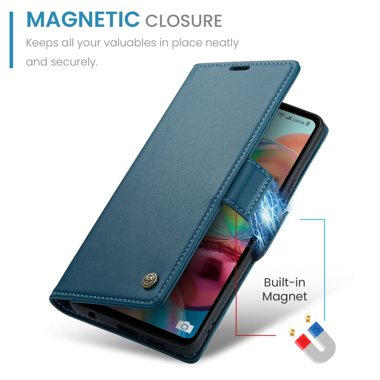 For Samsung Galaxy A71 4G CaseMe 023 Butterfly Buckle Litchi Texture RFID Anti-theft Leather Phone Case(Blue) - Galaxy Phone Cases by CaseMe | Online Shopping South Africa | PMC Jewellery | Buy Now Pay Later Mobicred