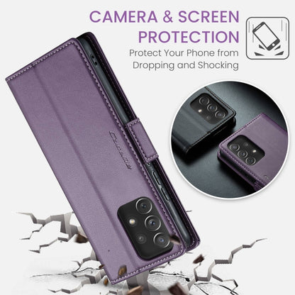 For Samsung Galaxy A72 CaseMe 023 Butterfly Buckle Litchi Texture RFID Anti-theft Leather Phone Case(Pearly Purple) - Galaxy Phone Cases by CaseMe | Online Shopping South Africa | PMC Jewellery | Buy Now Pay Later Mobicred