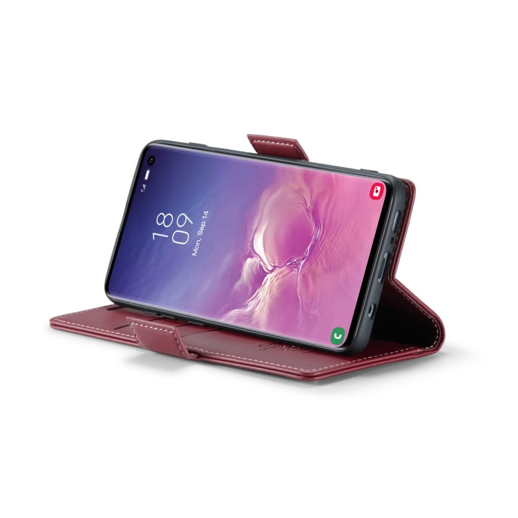 For Samsung Galaxy S10 CaseMe 023 Butterfly Buckle Litchi Texture RFID Anti-theft Leather Phone Case(Wine Red) - Galaxy Phone Cases by CaseMe | Online Shopping South Africa | PMC Jewellery | Buy Now Pay Later Mobicred