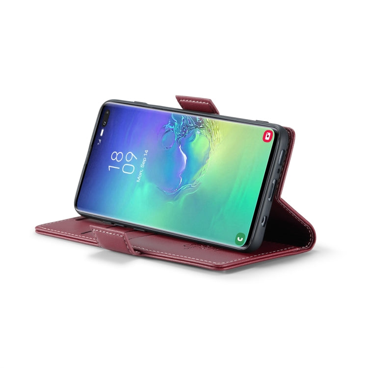 For Samsung Galaxy S10+ CaseMe 023 Butterfly Buckle Litchi Texture RFID Anti-theft Leather Phone Case(Wine Red) - Galaxy Phone Cases by CaseMe | Online Shopping South Africa | PMC Jewellery | Buy Now Pay Later Mobicred