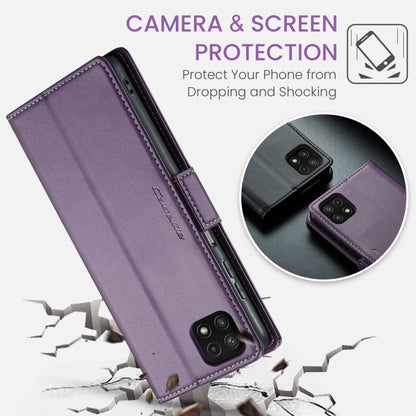 For Samsung Galaxy A22 5G CaseMe 023 Butterfly Buckle Litchi Texture RFID Anti-theft Leather Phone Case(Pearly Purple) - Galaxy Phone Cases by CaseMe | Online Shopping South Africa | PMC Jewellery | Buy Now Pay Later Mobicred