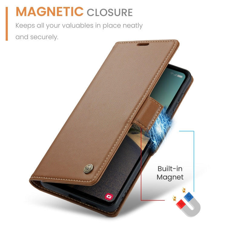 For Samsung Galaxy S23 FE 5G CaseMe 023 Butterfly Buckle Litchi Texture RFID Anti-theft Leather Phone Case(Brown) - Galaxy Phone Cases by CaseMe | Online Shopping South Africa | PMC Jewellery | Buy Now Pay Later Mobicred