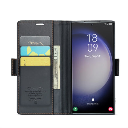 For Samsung Galaxy S24 Ultra CaseMe 023 Butterfly Buckle Litchi Texture RFID Anti-theft Leather Phone Case(Black) - Galaxy S24 Ultra 5G Cases by CaseMe | Online Shopping South Africa | PMC Jewellery | Buy Now Pay Later Mobicred