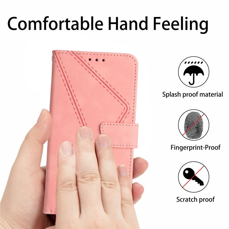 For vivo V27E 4G Global Stitching Embossed Leather Phone Case(Pink) - free shipping - PMC TechLife - Order now!