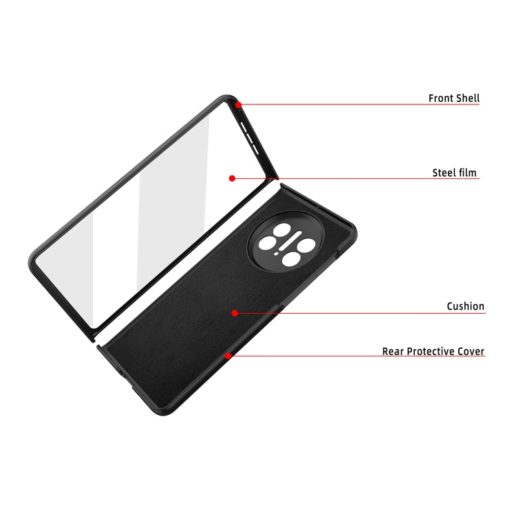 For Huawei Mate X3 Litchi Texture Integrated Shockproof Phone Case with Holder(Purple) - Huawei Cases by PMC TechLife | Online Shopping South Africa | PMC TechLife | Buy Now Pay Later Mobicred