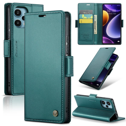 For Xiaomi Poco F5 5G/Redmi Note 12 Turbo 5G CaseMe 023 Butterfly Buckle Litchi Texture RFID Anti-theft Leather Phone Case(Pearly Blue) - Xiaomi Cases by CaseMe | Online Shopping South Africa | PMC Jewellery | Buy Now Pay Later Mobicred