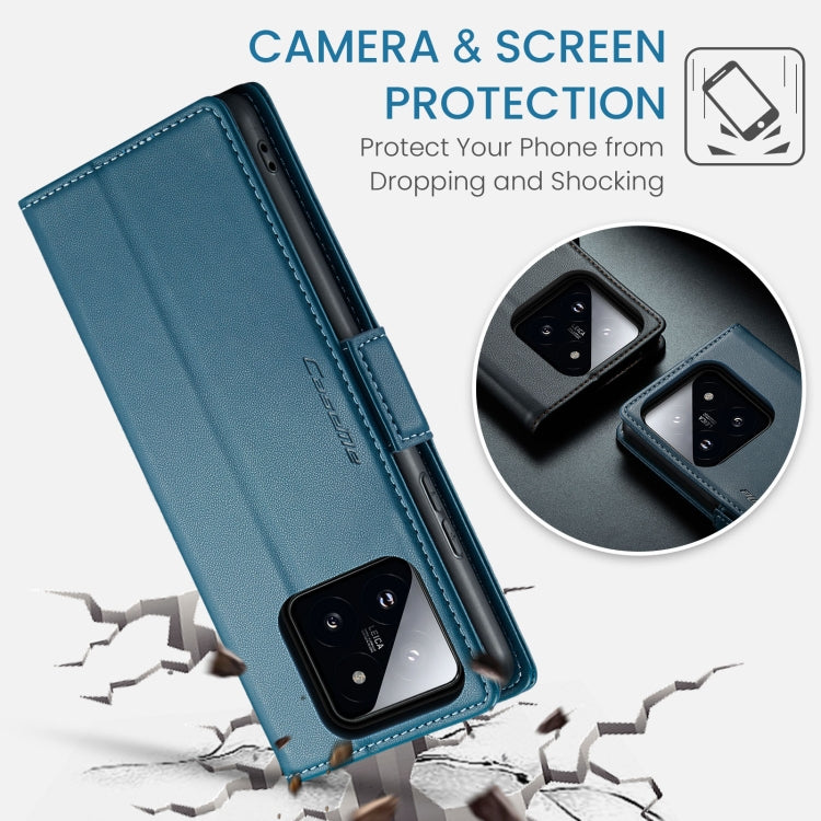 For Xiaomi 14 Pro CaseMe 023 Butterfly Buckle Litchi Texture RFID Anti-theft Leather Phone Case(Blue) - 14 Pro Cases by CaseMe | Online Shopping South Africa | PMC Jewellery | Buy Now Pay Later Mobicred