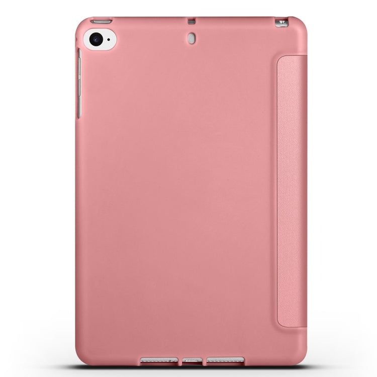 For iPad 9.7 2018 / 2017 / Air 2 / Air 3-folding TPU Horizontal Flip Leather Tablet Case with Holder(Rose Gold) - iPad 9.7 (2018) & (2017) Cases by PMC Jewellery | Online Shopping South Africa | PMC Jewellery