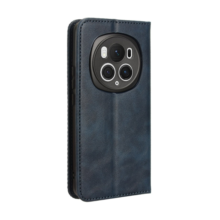 For Honor Magic6 Pro 5G Magnetic Buckle Retro Texture Leather Phone Case(Blue) - free shipping - PMC TechLife - Order now!