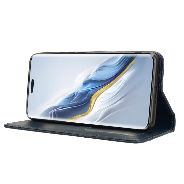 For Honor Magic6 Pro 5G Magnetic Buckle Retro Texture Leather Phone Case(Blue) - free shipping - PMC TechLife - Order now!
