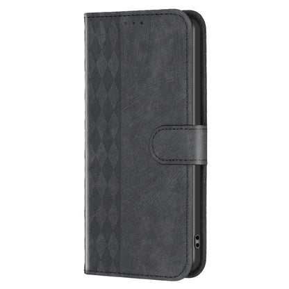 For Xiaomi Redmi Note 9 Plaid Embossed Leather Phone Case(Black) - Xiaomi Cases by PMC Jewellery | Online Shopping South Africa | PMC Jewellery | Buy Now Pay Later Mobicred