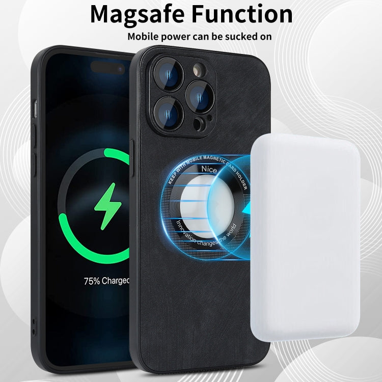 For iPhone 11 Pro Skin Feel Leather MagSafe Magnetic Phone Case(Black) - iPhone 11 Pro Cases by PMC Jewellery | Online Shopping South Africa | PMC Jewellery