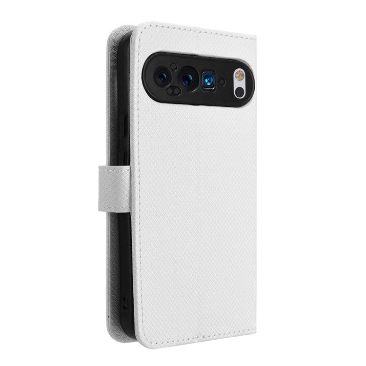 For Google Pixel 9 Pro Diamond Texture Leather Phone Case(White) - Google Cases by PMC Jewellery | Online Shopping South Africa | PMC Jewellery | Buy Now Pay Later Mobicred