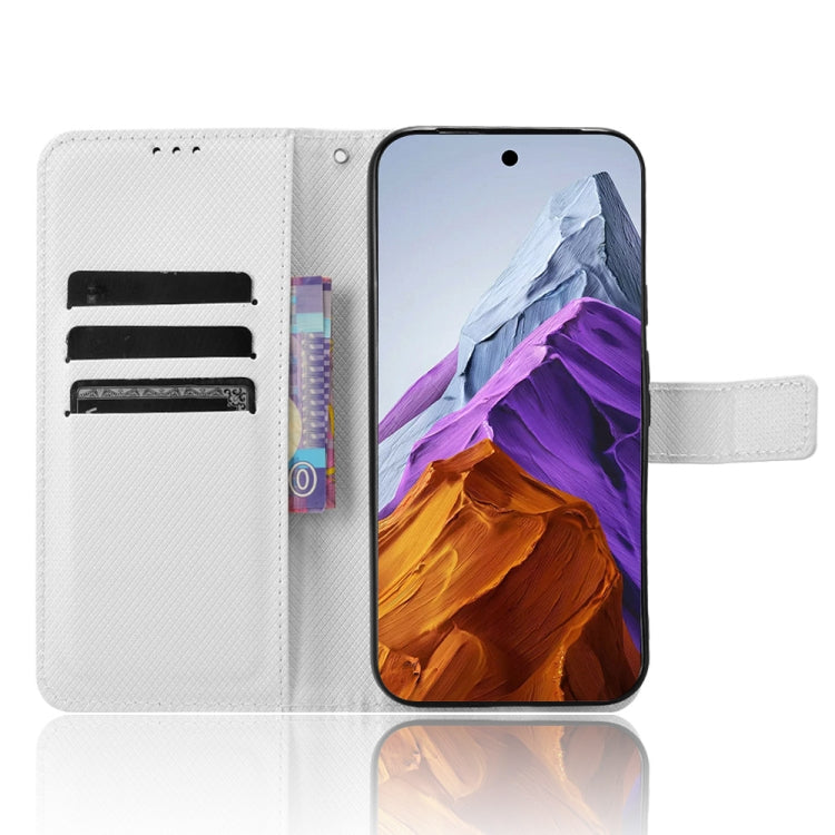 For Google Pixel 9 Pro Diamond Texture Leather Phone Case(White) - Google Cases by PMC Jewellery | Online Shopping South Africa | PMC Jewellery | Buy Now Pay Later Mobicred