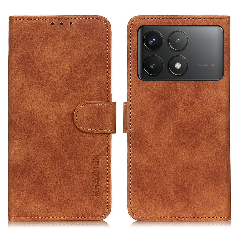 For Xiaomi Redmi K70 5G / K70 Pro 5G KHAZNEH Retro Texture Flip Leather Phone Case(Brown) - K70 Cases by PMC Jewellery | Online Shopping South Africa | PMC Jewellery | Buy Now Pay Later Mobicred