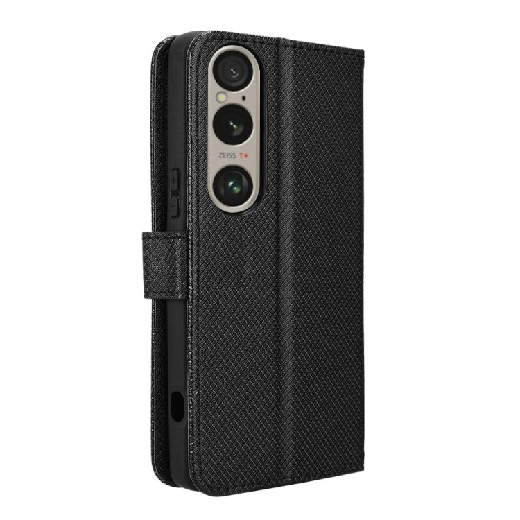 For Sony Xperia 1 VI 2024 Diamond Texture Leather Phone Case(Black) - free shipping - PMC Jewellery - Order now!