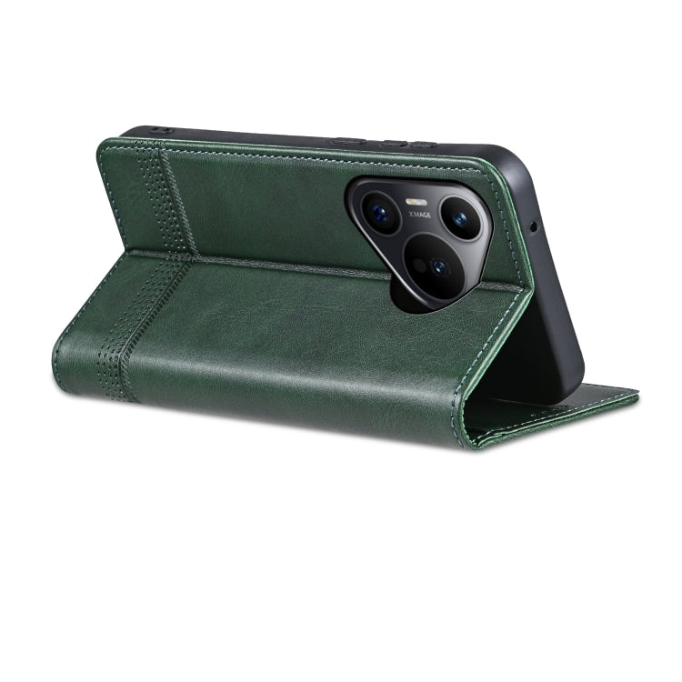 For Huawei Pura 70 AZNS Magnetic Calf Texture Flip Leather Phone Case(Dark Green) - Huawei Cases by AZNS | Online Shopping South Africa | PMC Jewellery | Buy Now Pay Later Mobicred