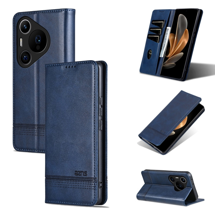 For Huawei Pura 70 Pro / 70 Pro+ Fine Hole AZNS Magnetic Calf Texture Flip Leather Phone Case(Dark Blue) - Huawei Cases by AZNS | Online Shopping South Africa | PMC Jewellery | Buy Now Pay Later Mobicred