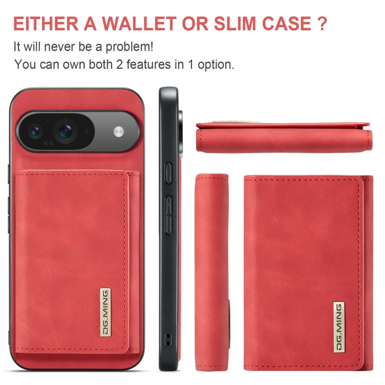 For Google Pixel 9 / 9 Pro DG.MING M1 Series 3-Fold Multi Card Wallet + Magnetic Phone Case(Red) - Google Cases by DG.MING | Online Shopping South Africa | PMC Jewellery | Buy Now Pay Later Mobicred