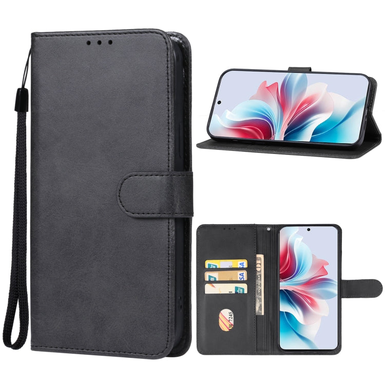 For OPPO Reno11 F Leather Phone Case(Black) - Reno11 F Cases by PMC Jewellery | Online Shopping South Africa | PMC Jewellery | Buy Now Pay Later Mobicred