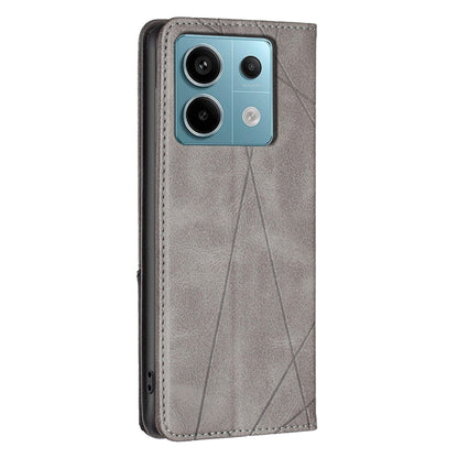 For Xiaomi Redmi Note 13 Pro 5G Rhombus Texture Magnetic Leather Phone Case(Grey) - Xiaomi Cases by PMC Jewellery | Online Shopping South Africa | PMC Jewellery | Buy Now Pay Later Mobicred