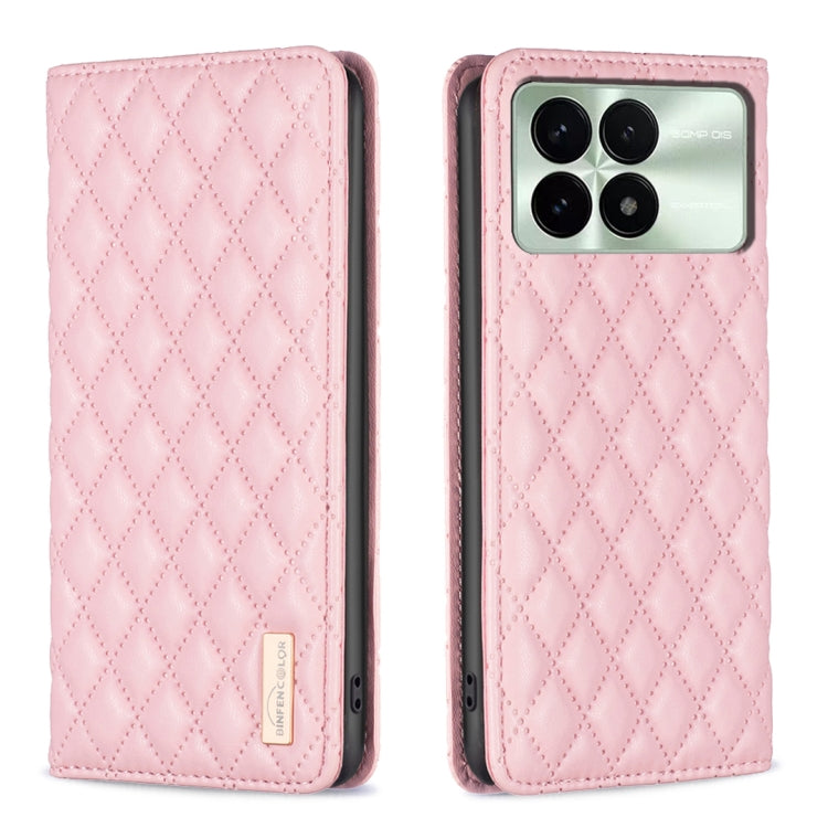 For Xiaomi Redmi K70 / K70 Pro Diamond Lattice Magnetic Leather Flip Phone Case(Pink) - K70 Pro Cases by PMC Jewellery | Online Shopping South Africa | PMC Jewellery | Buy Now Pay Later Mobicred