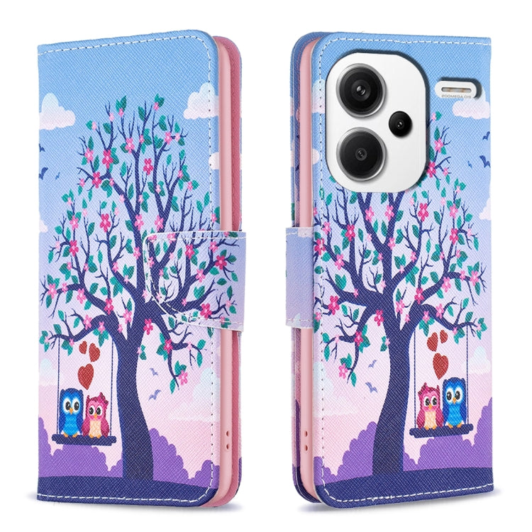 For Xiaomi Redmi Note 13 Pro+ 5G Colored Drawing Pattern Leather Phone Case(Owl) - Xiaomi Cases by PMC TechLife | Online Shopping South Africa | PMC TechLife | Buy Now Pay Later Mobicred
