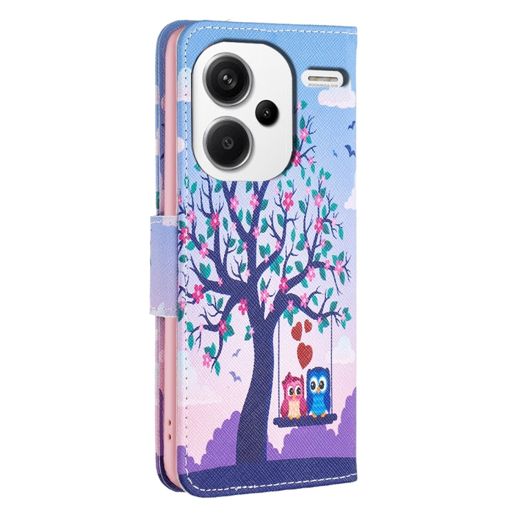 For Xiaomi Redmi Note 13 Pro+ 5G Colored Drawing Pattern Leather Phone Case(Owl) - Xiaomi Cases by PMC TechLife | Online Shopping South Africa | PMC TechLife | Buy Now Pay Later Mobicred