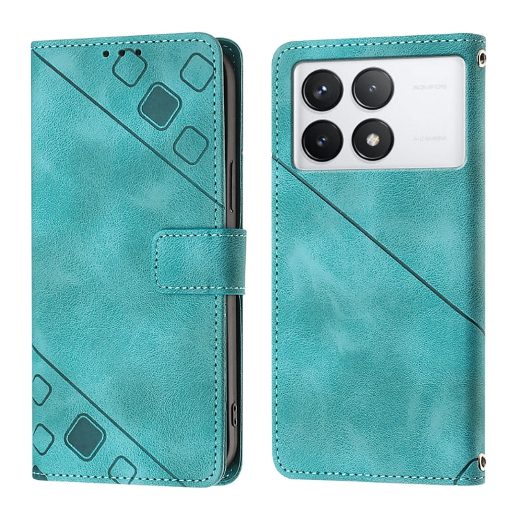 For Xiaomi Redmi K70 / K70 Pro Skin Feel Embossed Leather Phone Case(Green) - K70 Cases by PMC Jewellery | Online Shopping South Africa | PMC Jewellery | Buy Now Pay Later Mobicred